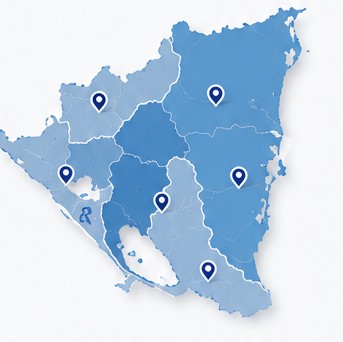 Mapa de cobertura REDINZA en Nicaragua